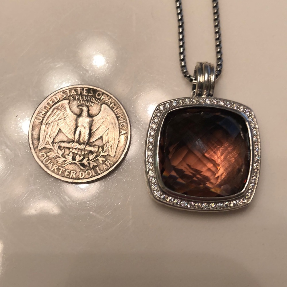 David Yurman Albion Diamond Smoky Quartz Pendant - Picture 10 of 10